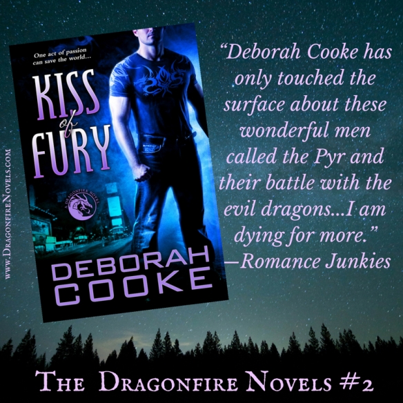 Kiss of Fury, book two of the Dragonfire novels series of paranormal romances by Deborah Cooke